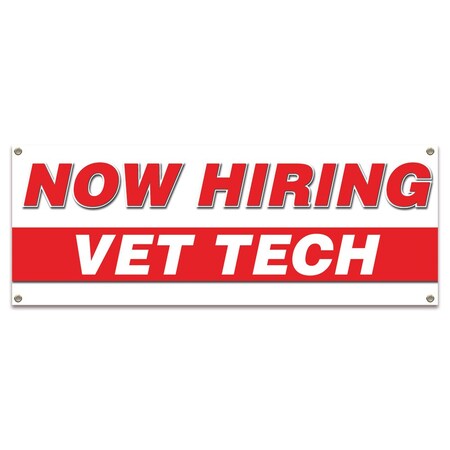 Signmission Now Hiring Vet Tech Banner Apply Inside Accepting Application Single Sided B-30319